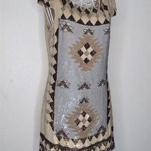 All Saints Spitalfields Embellished Aztec  Woman’s Size 8 Sequined Dress